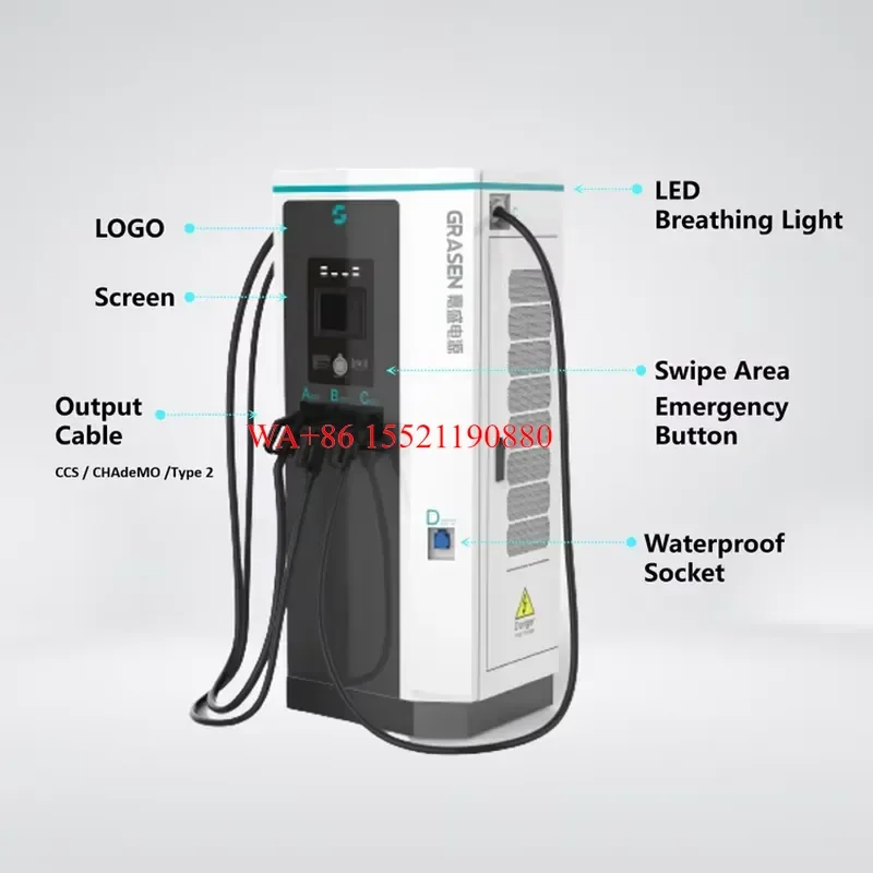 WMWMNU for AC DC Combo EV Fast Charger 3 Guns CHAdeMO CCS GBT 60kW 120kW 22kW 44kW CE Electric Car Charging Station for EV