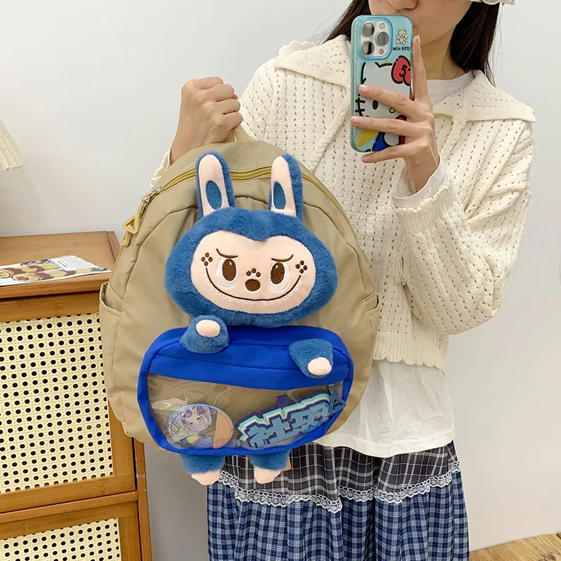 

labubu women Male Fashion Travel Storage Bag New Cartoon backpack Cute LABUBU Large Capacity Backpack Schoolbag