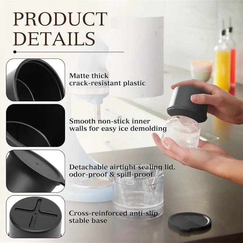 ABVG-For Kitchenaid For Shave Ice Attachment Ice Molds Accessories- Round Ice Puck Cups,For Shave Ice Frozen Dessert Maker