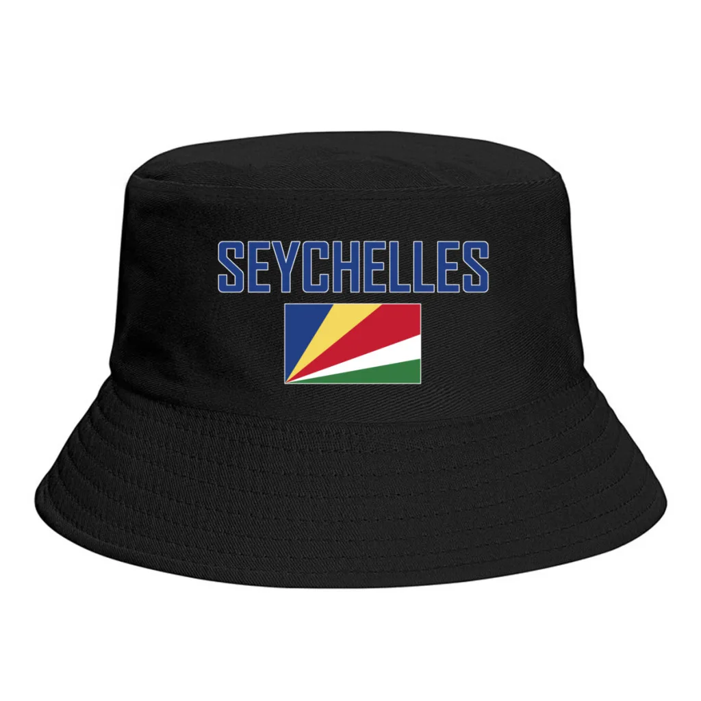 SEYCHELLES Flag Bucket Hats Print Cool Fans Sun Shade Simple Classic Outdoor Summer Fisherman Caps Fishing Cap