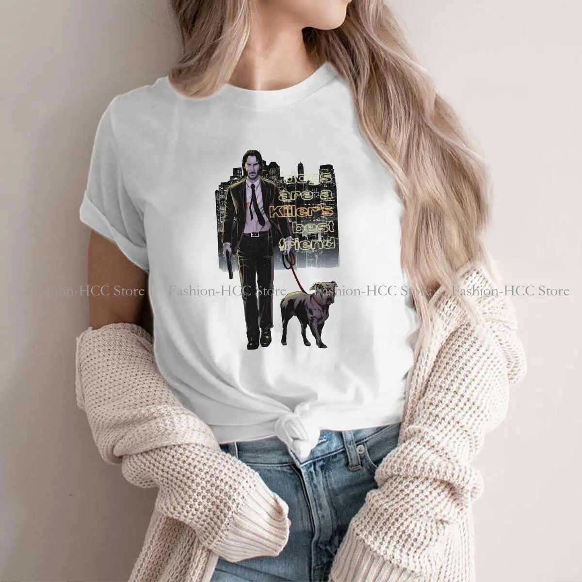 Man Classic Unique Polyester TShirt John Wick Movie Top Quality Hip Hop Gift Clothes T Shirt Stuff