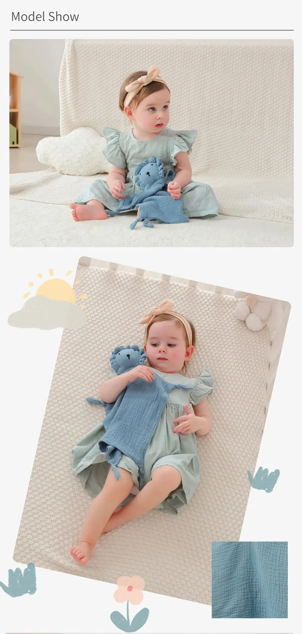 Musselin Baby Komfort Handtuch Baumwolle Tröster Decke Weiche Neugeborene Schlaf Puppen Kinder Mode Schlaf Spielzeug Beruhigen Beschwichtigen Handtuch Lätzchen – Detail 18