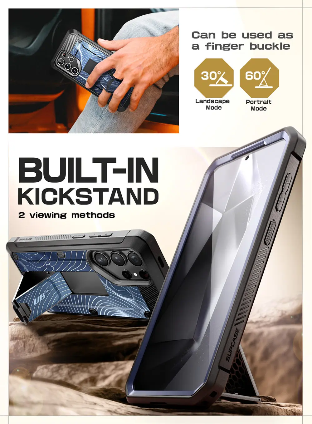 SUPCASE For Samsung Galaxy S24 Ultra Case UB Pro Full-Body Dual Layer Rugged Belt-Clip Phone Case with Built-in Screen Protector