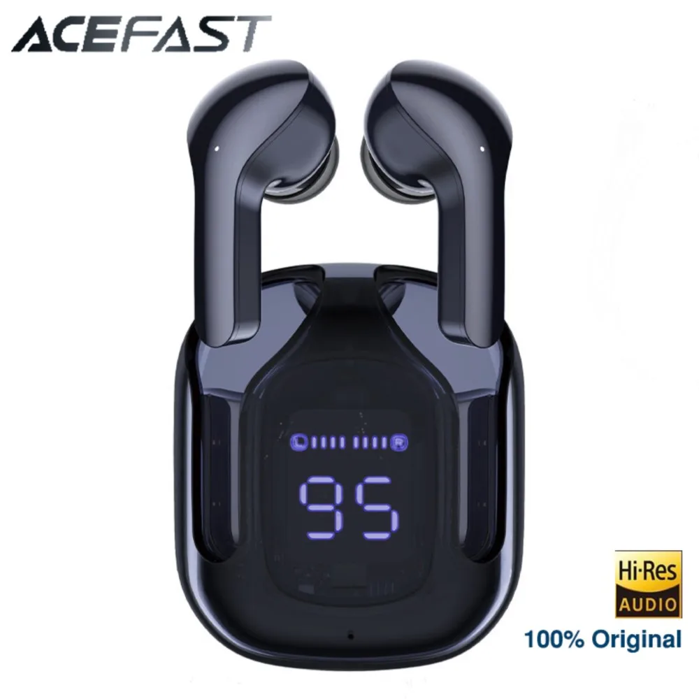 ACEFAST T6S Crystal Color TWS Bluetooth Headset ENC Noise Surround Sound Reduction True Wireless Sports Delay Free Game Headset