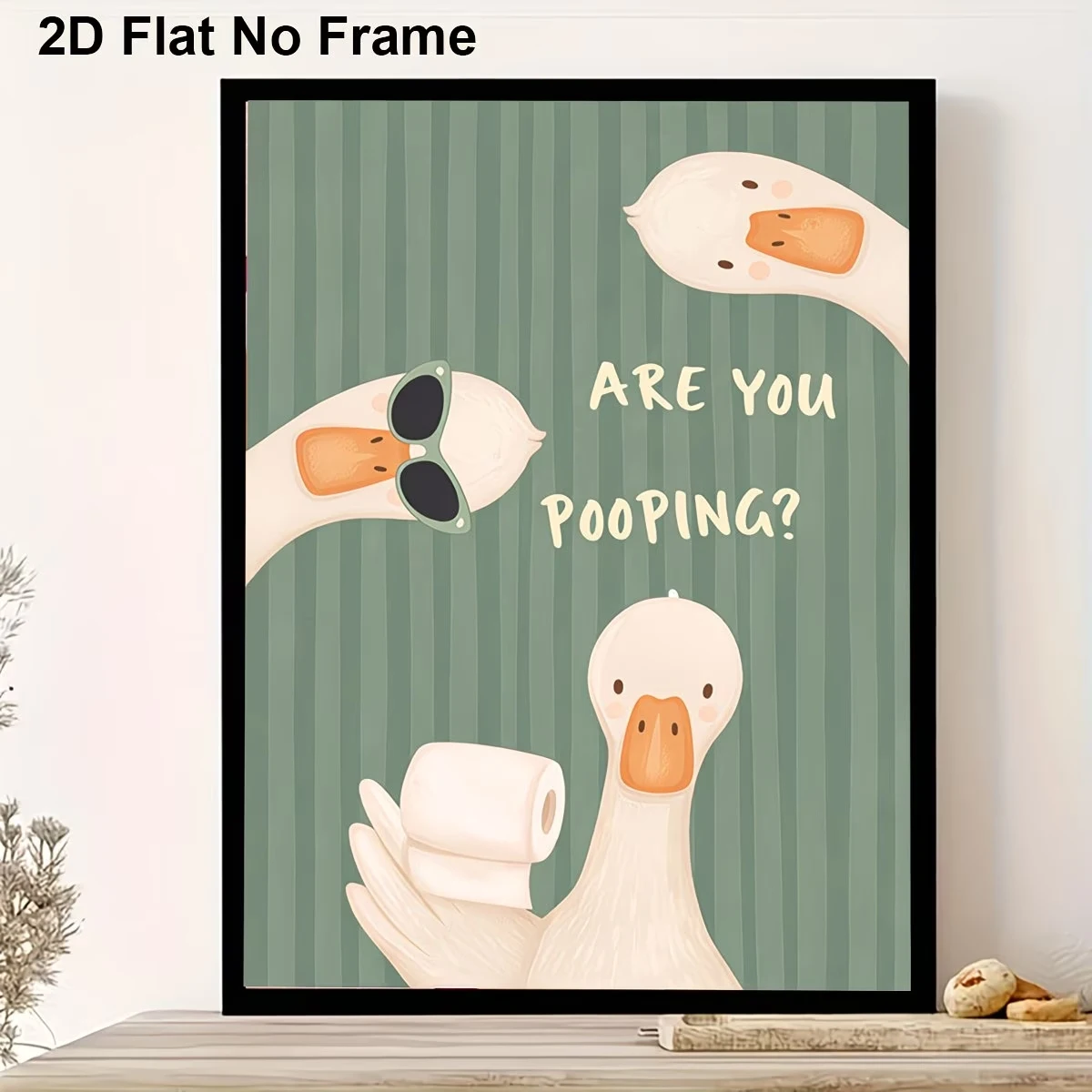 Modern Cute Funny Duck And Text Are You Pooping Wall Art Print Canvas Painting Poster Picture For Bathroom Home Decor