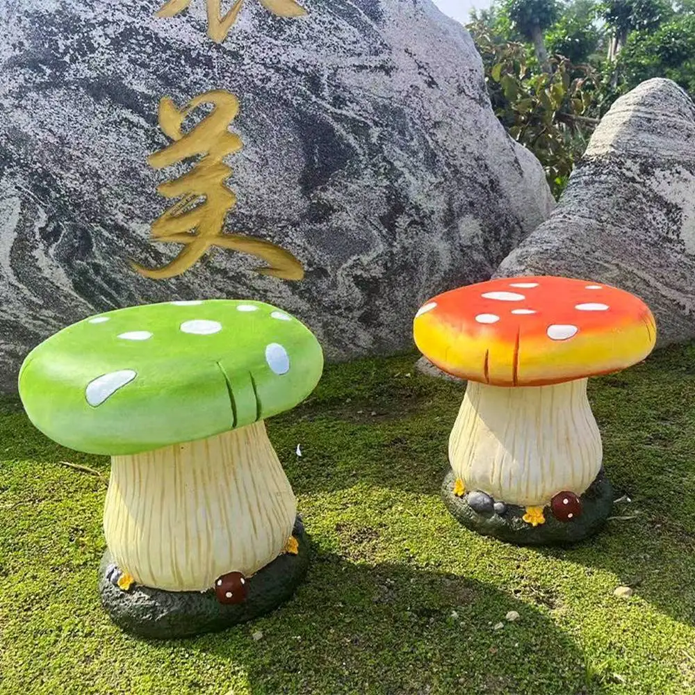 

Outdoor garden garden resin decoration decoration pieces simulation mushroom stool home Decoration Lamp Waterproof Solar Lights