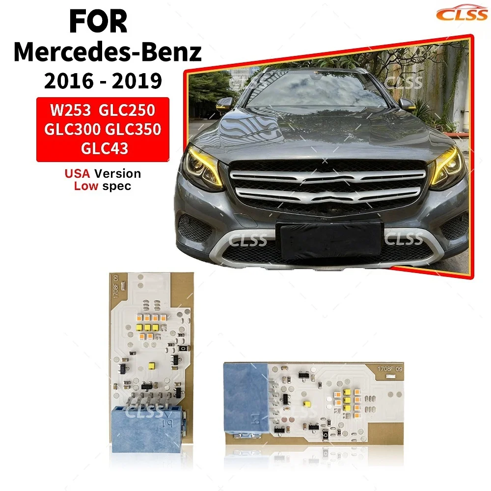 

Yellow Daytime Running Light Boards Lightsource For Mercedes GLC W253 GLC250 GLC200 2016-2019 LED Headlight DRL Chips Amber Blue