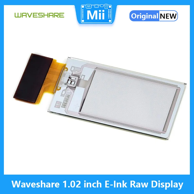 Écran brut E-Ink Waveshare, 1.02 pouces, résolution 128x80, bicolore noir/blanc, interface éventuelles I, sans PCB