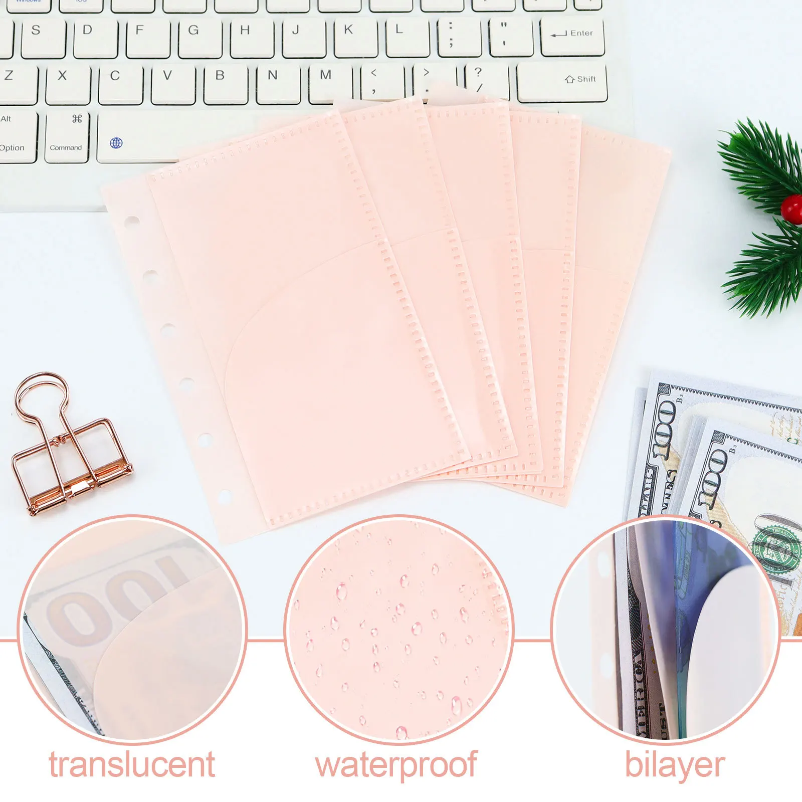 A7 Binder Notebook Accessories Removable Notebook Book Core 6-hole Cash Budget PP Bag Office Stationery