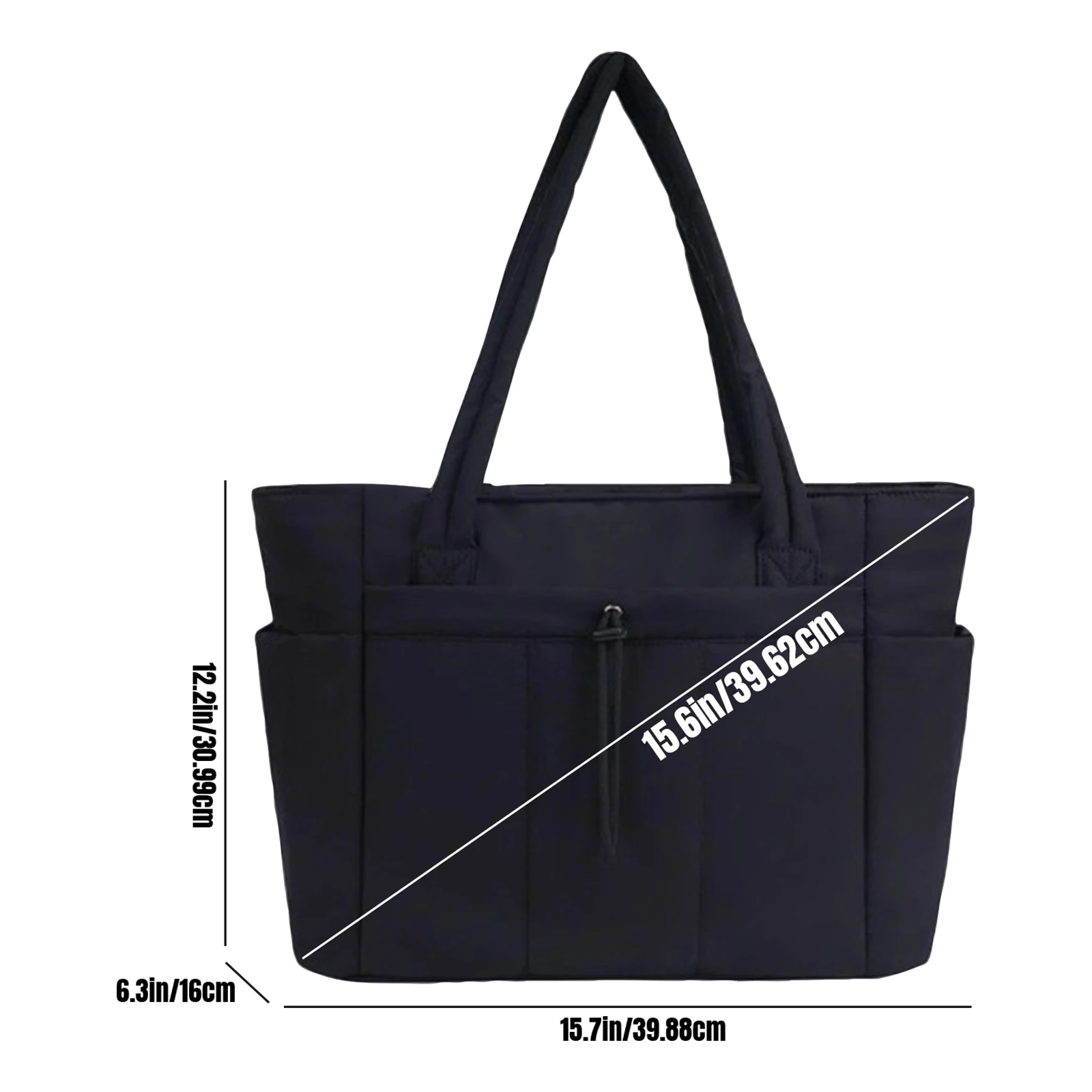 Lightweight Tote Bag Multi Pocket Handbag Work Commute Travel Bag Spacious Organizer Side Pocket Design Office Carryall