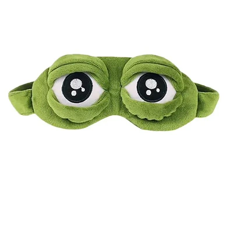 3D Sad Frog Sleep Mask Natural Sleeping Eyeshade Cover Shade Eye Patch Women Men Soft Portable Blindfold Travel Eyepatch