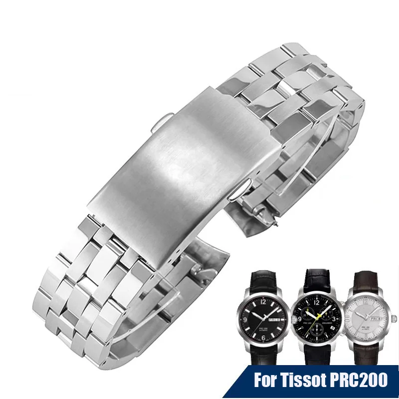 Uhrenarmband für TISSOT 1853 PRC200 T17 T461 T055 T014 Herren Faltschließe Edelstahl Uhrenarmband Kette 19 mm 20 mm