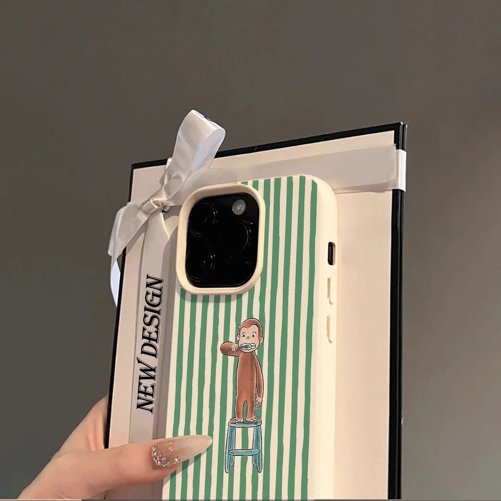 Koreanischer Stil Niedliche Cartoon-Affen-Zahnbürsten-Handyhülle für iPhone 17 16 15 14 13 12 11 Pro Max Plus X XR Silikon-Softcover – Detail 3