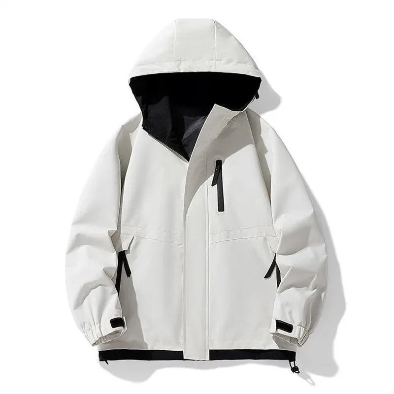 

Pop 2025 Spring New Men's Windproof Waterproof Jackets Outdoor Loose Casual Couple Outwear Male Japan Style Hooded Zippers Jacke