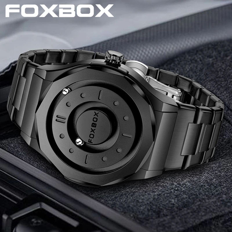 

FOXBOX 2025 Роскошные мужские часы с креативными прокрутными бусинами, кварцевые наручные часы LIGE, модные водонепроницаемые стальные мужские часы Reloj Hombre