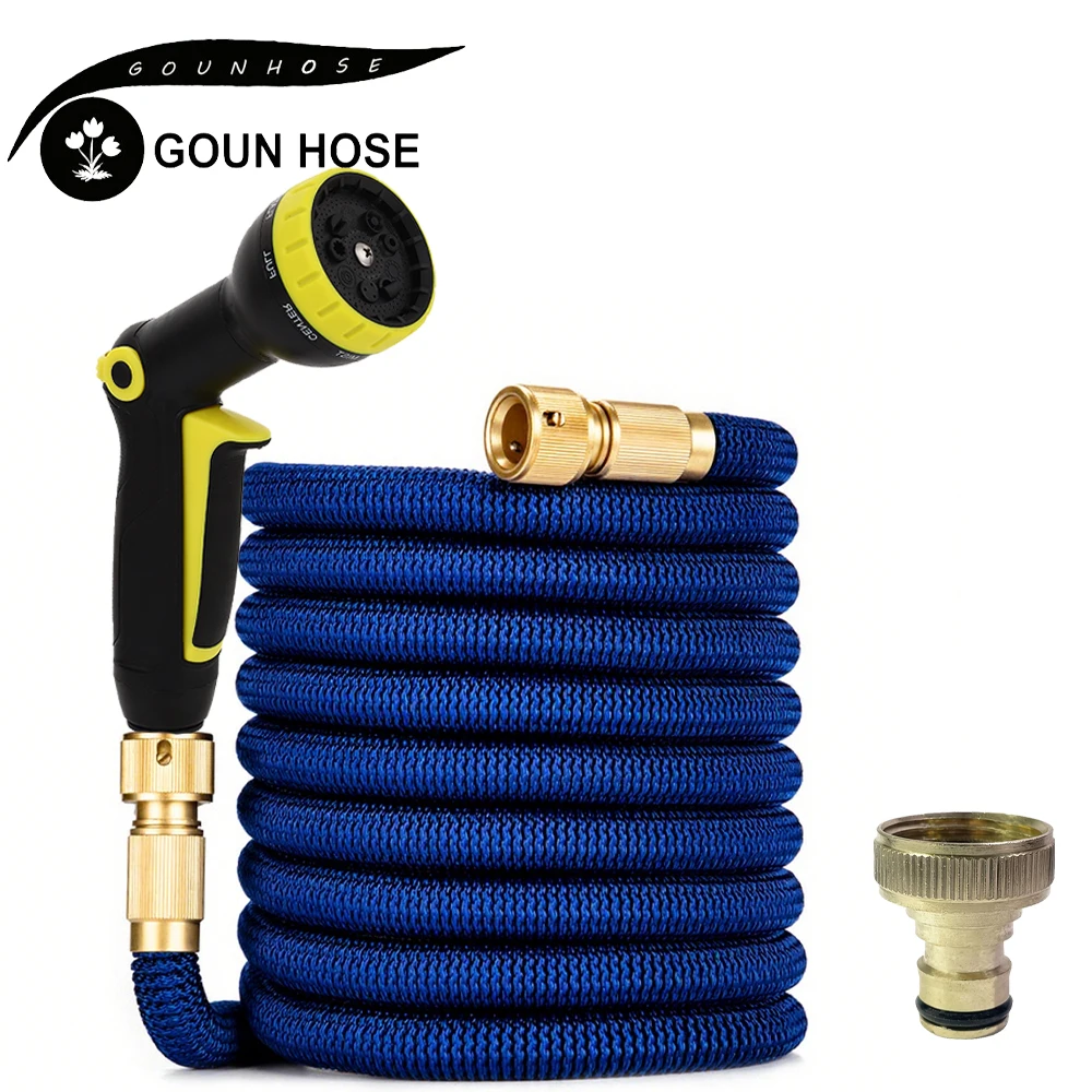 

Расширяемый резиновый шланг, резиновый шланг высокого давления, 9 функций распыления воды, водяной пистолет, поливочный шланг для домашнего сада, садовый шланг