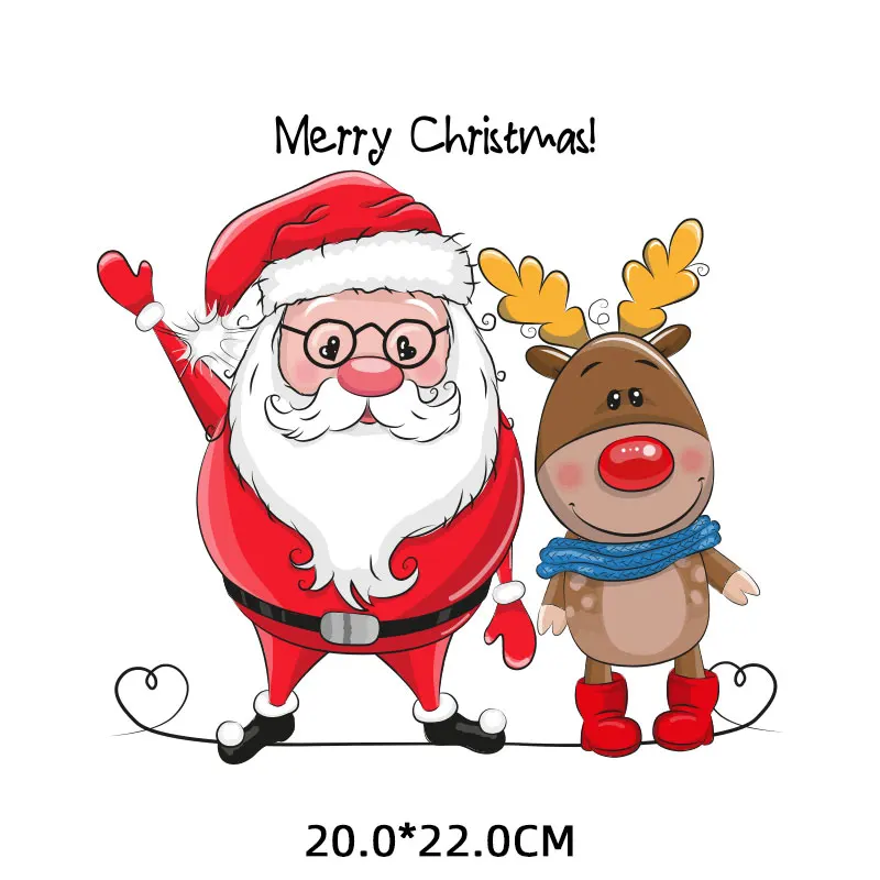 Cartoon Christmas Fusible Textile Transfer Badge Fusible Textile Transfer Iron Transfer Sticker Applique Clothes Iron-on Patches