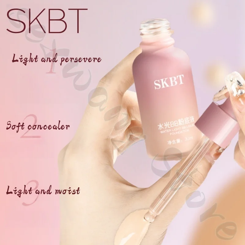 Water BB vloeibare foundationcrème met make-up en concealer hydrateert romige huid en is niet gemakkelijk te verwijderen make-up en oxideren