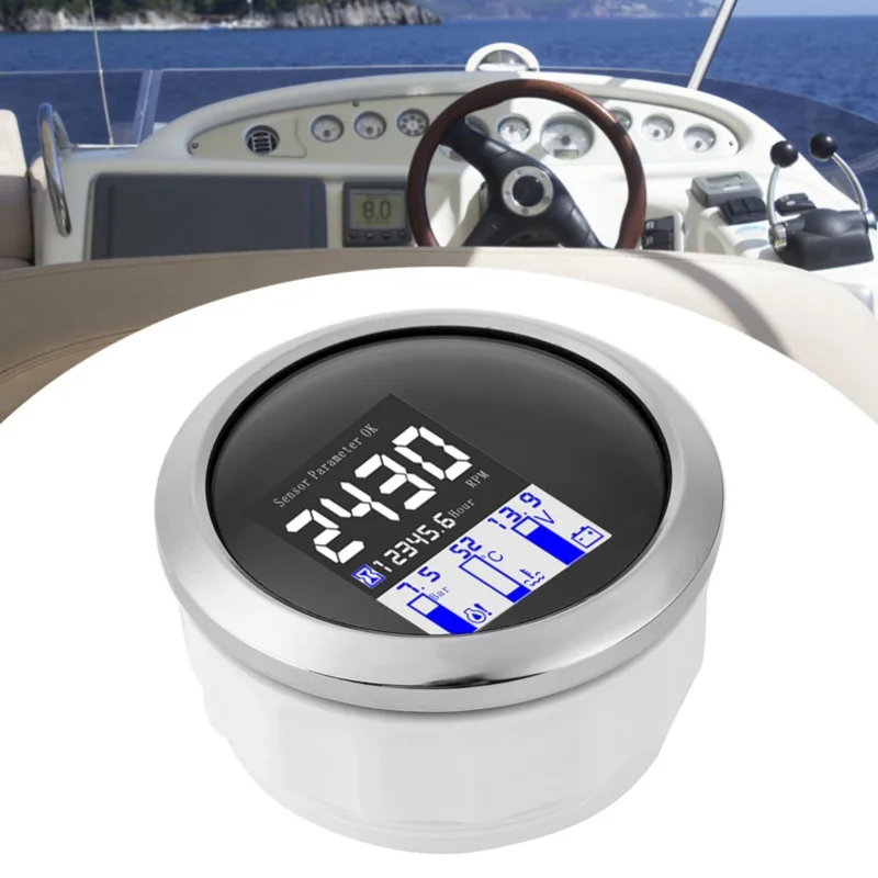 Picture 7: 3.3in Multifunction Gauge RPM Oil Pressure Water Temperature Voltage J1939 Protocol CAN FieldBus(Black )