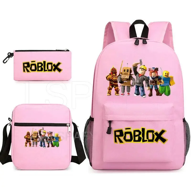 طقم حقيبة ظهر ROBLOX كورية عصرية للأولاد والبنات مكونة من 3 قطع #4