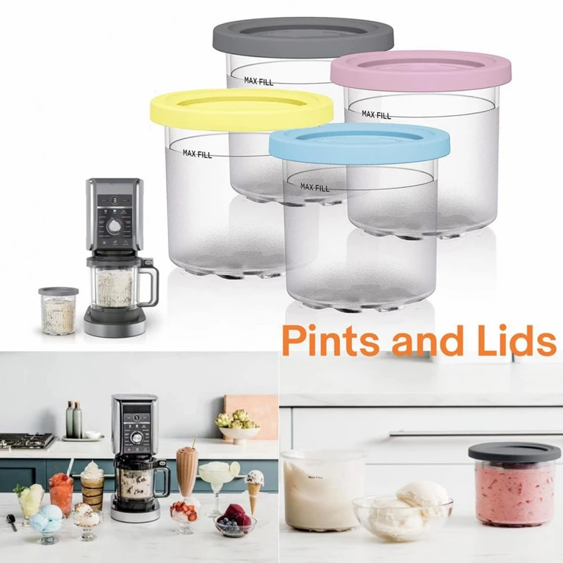 ABUL-4Pack لـ Ninja XSKPLID2CD، متوافق مع NC299AMZ وNC300S Series Cream Ice Cream Makers1 Pint