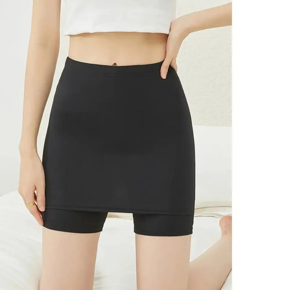 Women Safety Shorts Plus Size Double Layer Panties Slim Fit Elastic Safety Shorts Seamless Underwear