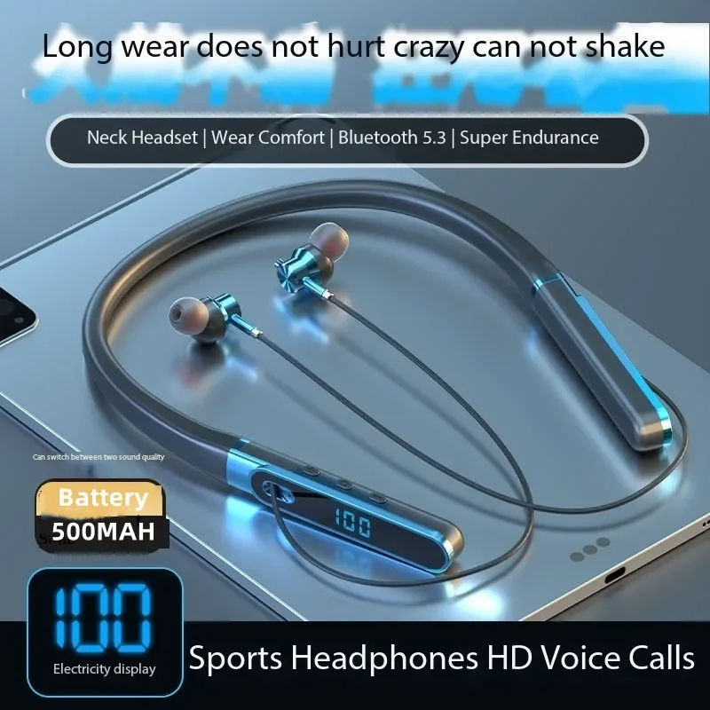 Auriculares intrauditivos con banda para el cuello, cascos con cancelación de ruido ENC de 60H de reproducción, IPX6, manos libres, inalámbricos por Bluetooth de alta fidelidad