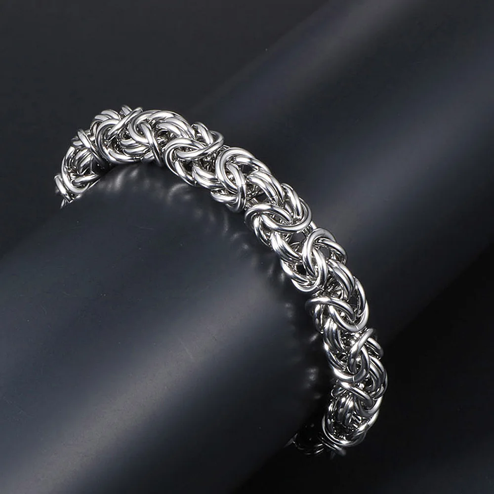 Punk Hip Hop Stainless Steel Braided Bracelet Men Women Fashion Personality Biker Chain Bracelet Jewelry Gift Wholesale