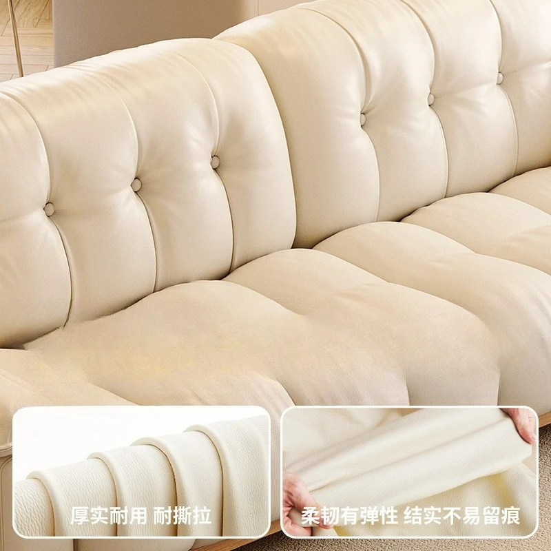 Xylose Cloud Puff Sofa Medieval 2026 Living Room Small Unit Leather Solid Wood Sofa
