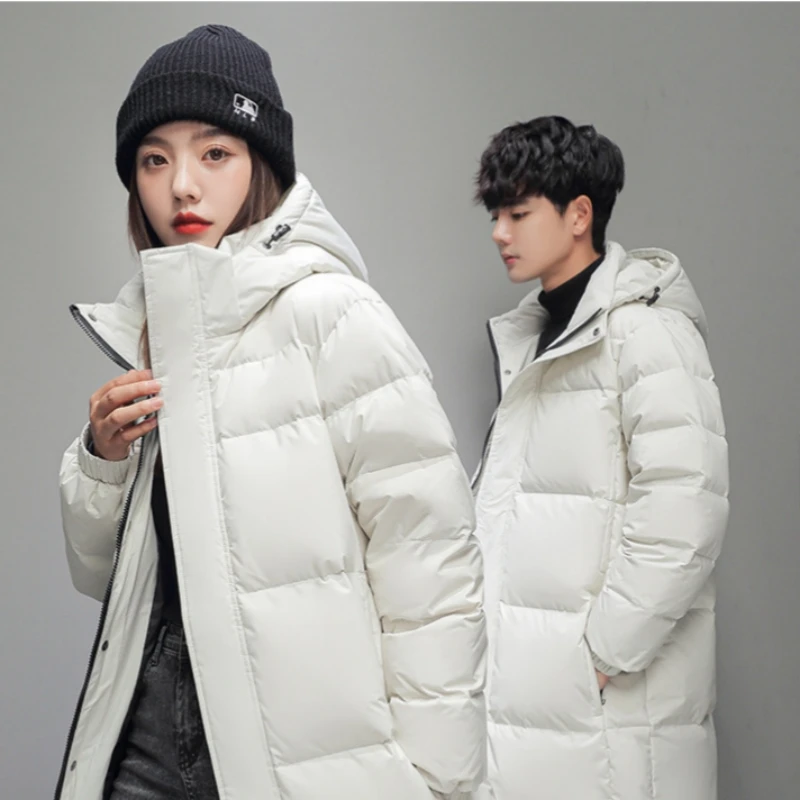 2023 Winter New Youth Fashion Trend Warm Extended Cotton Coat Couple Casual Fashion Loose Versatile Cotton Coat