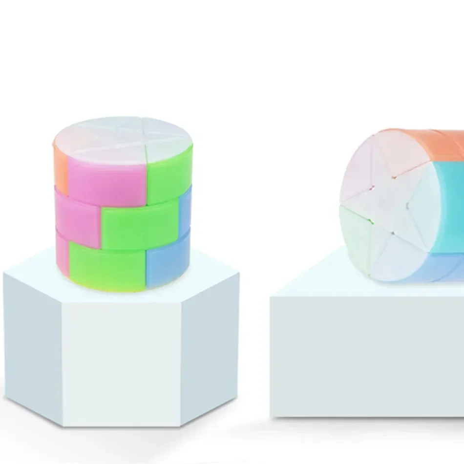[Picube] YJ 3x3 Arcobaleno Cilindro Puzzle 3x3x3 Cubo Magico Velocità Giocattoli Educativi per Gli Studenti Stella Colorata Ottagono Giocattolo Agitarsi