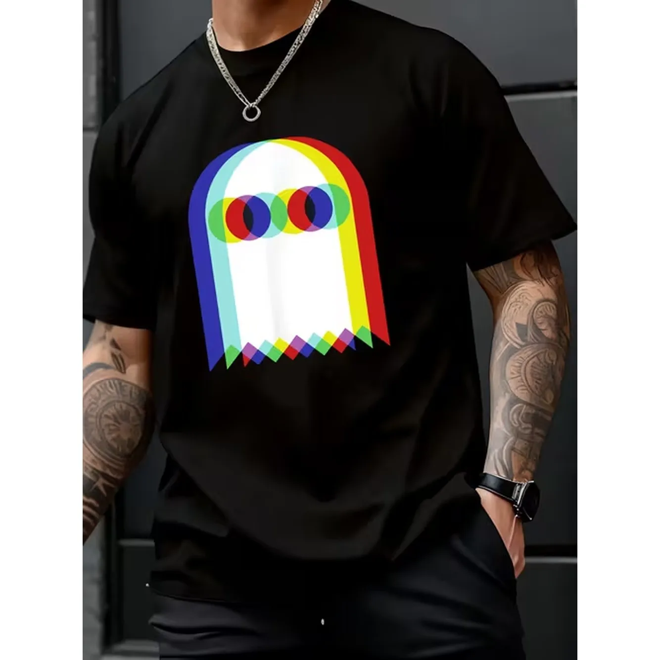 item picture one mens print t shirt featuring a colorful print breathable and comfortable fabric crew neck short sleeves suitable for casual summer wear casual attire or outdoor activities