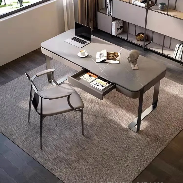 Italian minimalist desk modern light luxury designer simple study model room villa desk high-end writing desk