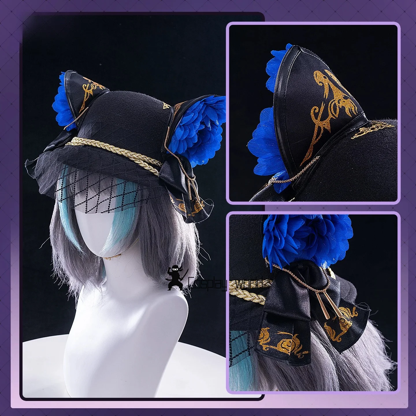 Azur Lane HMS Cheshire Cait Sith Crooner Cosplay Costume Sexy Qipao Women Dress Cheongsam Halloween Carnival Full Set view 3