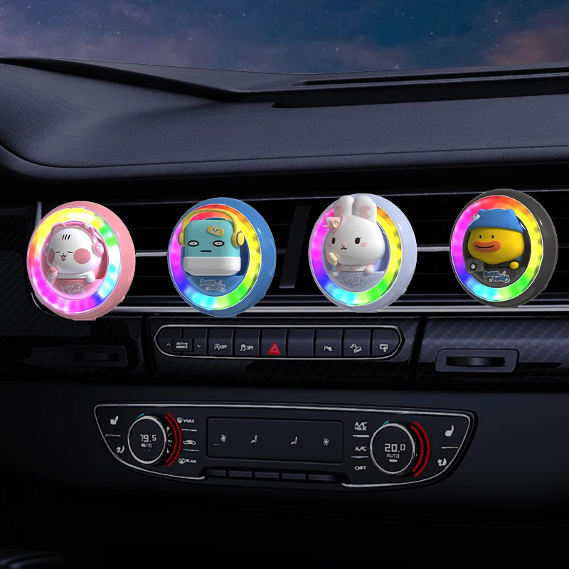 RGB Voice Controlled Car Air Outlet Aromatherapy Colorful Music Atmosphere Light Car Air Outlet Rhythm Light