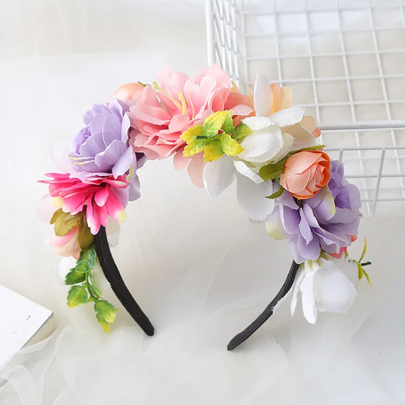 

New Handmade Big Flower Headband Hair Accory Peony Flower Original Design n Sle Fre out Faion Jewelry