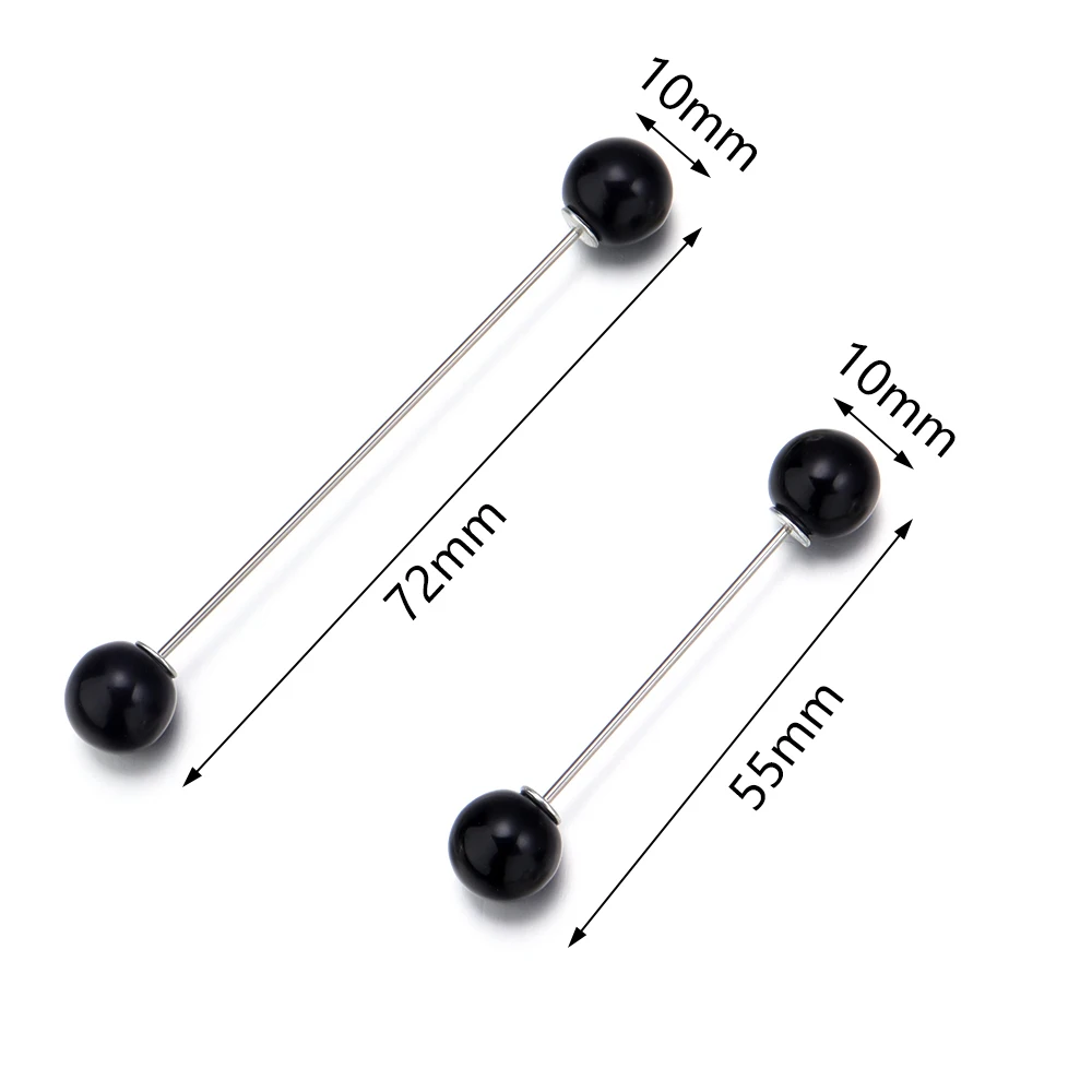 5pcs Imitation Pearl Brooches Black White Color Double Beads Safety Pins For Women DIY Fixing Clothes Fashion Jewelry Supplies