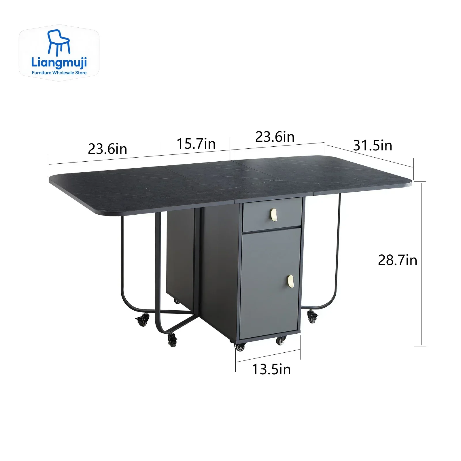 Movable Fashion  Folding Dining Table Furniture Multifunctional Rectangle Dining Table and Folding Chairs modern dining table