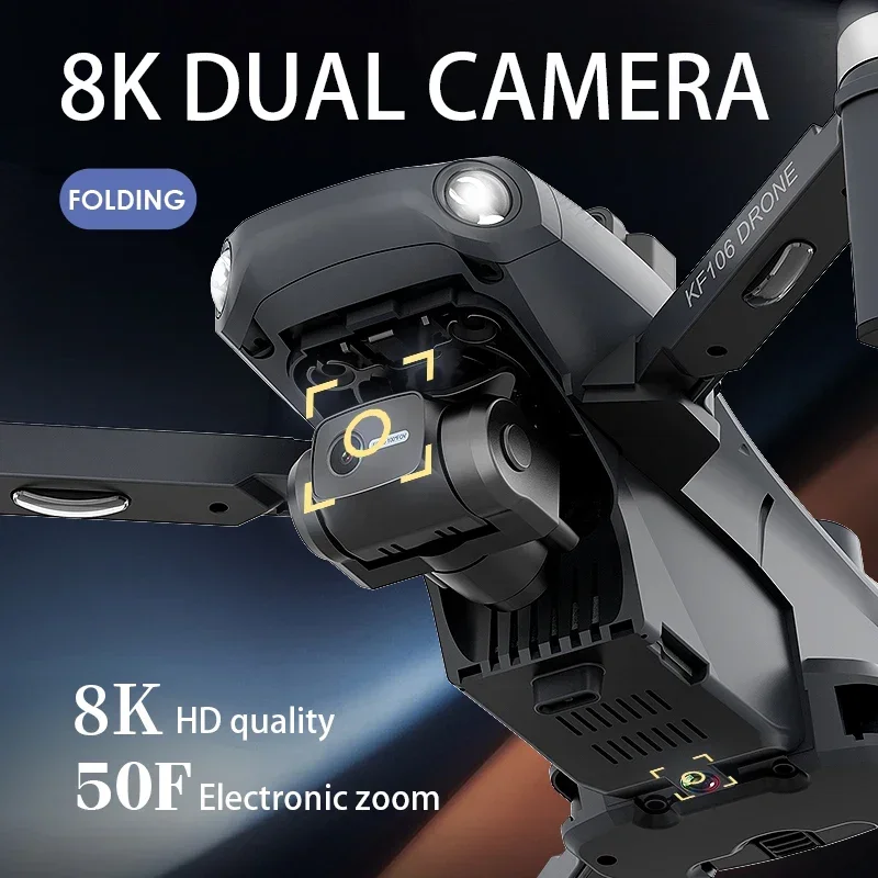 2022 جديد KF106 ماكس الطائرة بدون طيار 8K المهنية 5G WIFI HD كاميرا مزدوجة 3 محور Gimbal فرش السيارات المضادة للاهتزاز طوي كوادكوبتر