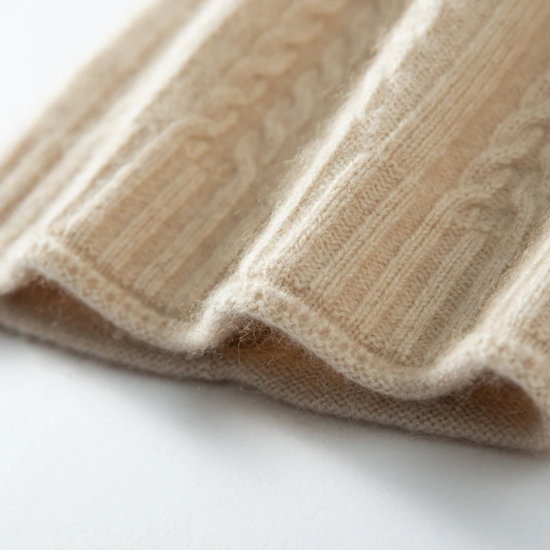 High Quality Cashmere Beanie Hats Winter Casual Solid Color 100% Cashmere Knitted Hat Outdoor Warm Fancy Cap for Women