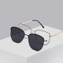 COIan-Lunettes de soleil polarisées magnétiques personnalisées pour hommes et femmes, lunettes de myopie, monture noire avec délinquants, design de marque, 2 en 1