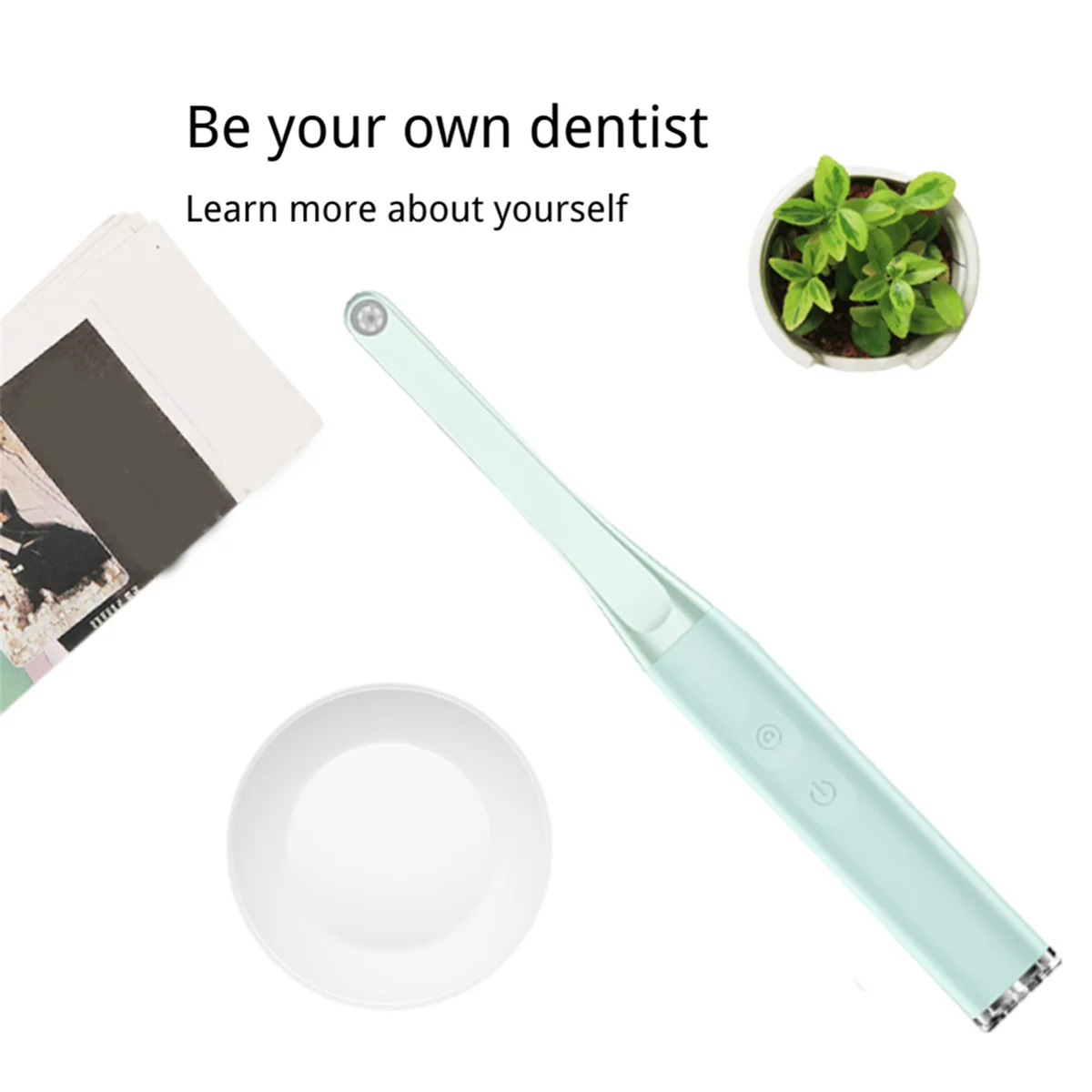 Câmera Intraoral sem fio WiFi, Odontologia Inspeção Endoscópio, Ferramenta Ortodôntica, 6 Luz LED para Smartphone, Preto