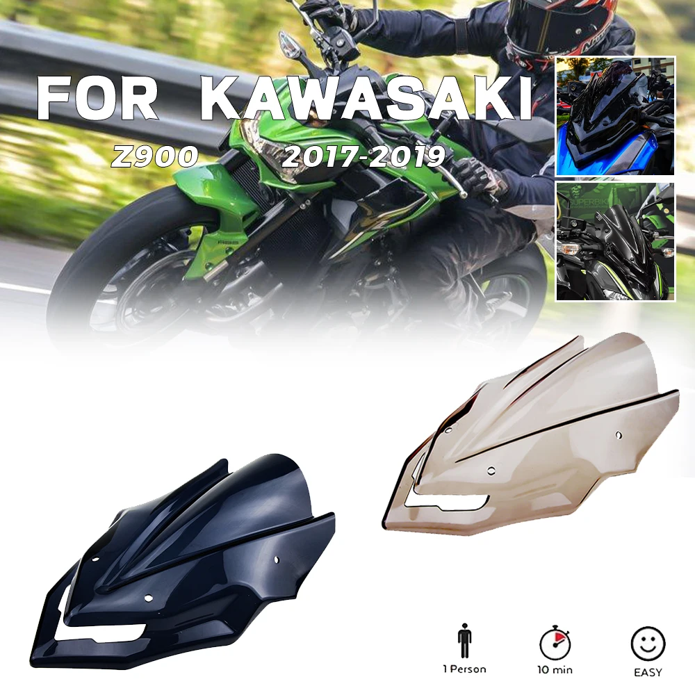 

MTKRACING For KAWASAKI Z900 Z 900 Motorcycle Front Screen Windshield Fairing Windshield 2017-2019