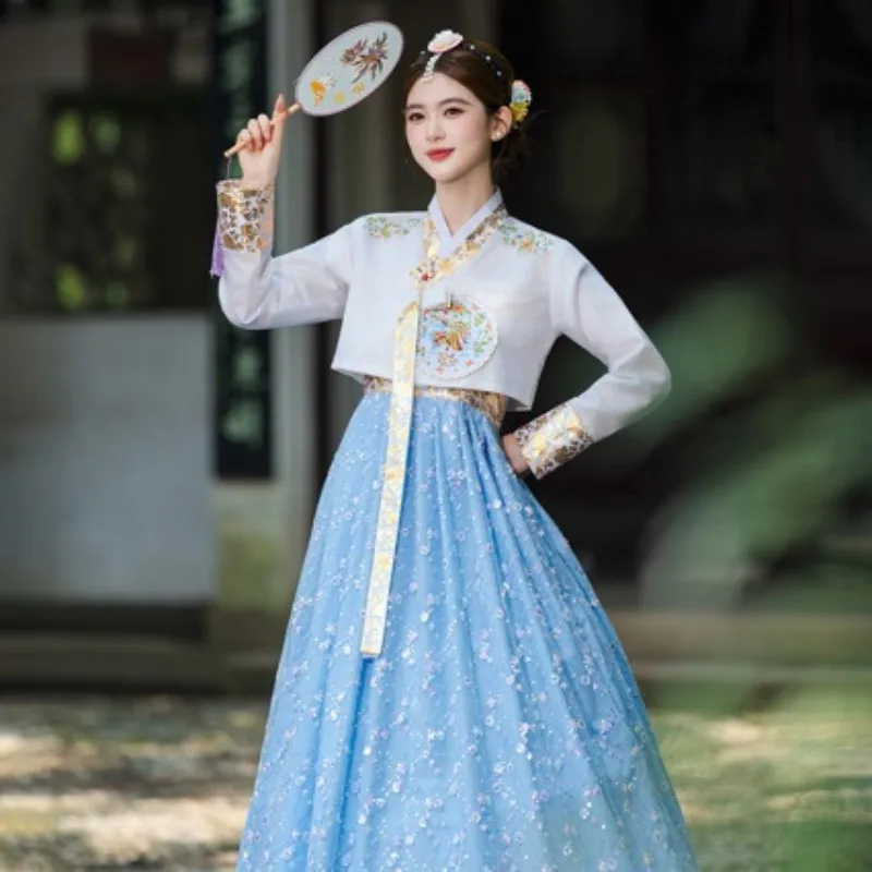 New Traditional Sequins Hanbok Dress Women's...