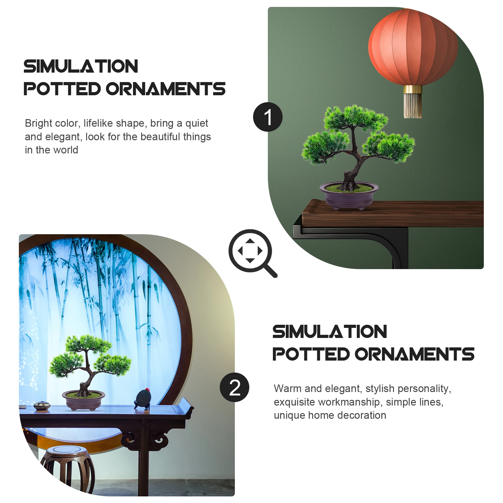 

Faux Plant Welcoming Pine Ornaments Decoration Simulated Bonsai Wood Artificial Plants for Indoor