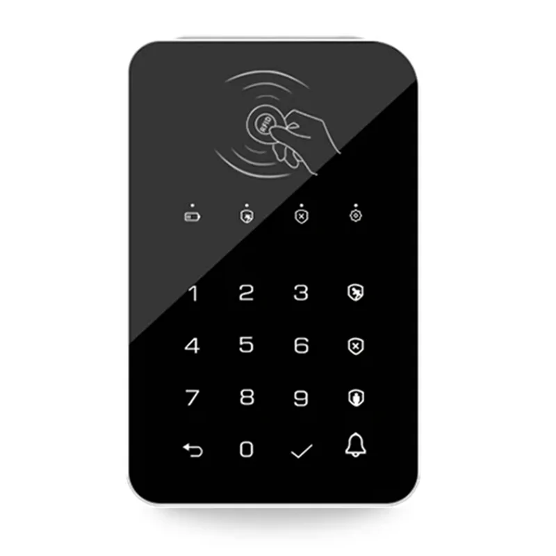 

Wireless 433Mhz Keyboard Lock 3Pcs RFID Card Arm Or Disarm Ev1527 Encoding For Tuya Smart Home