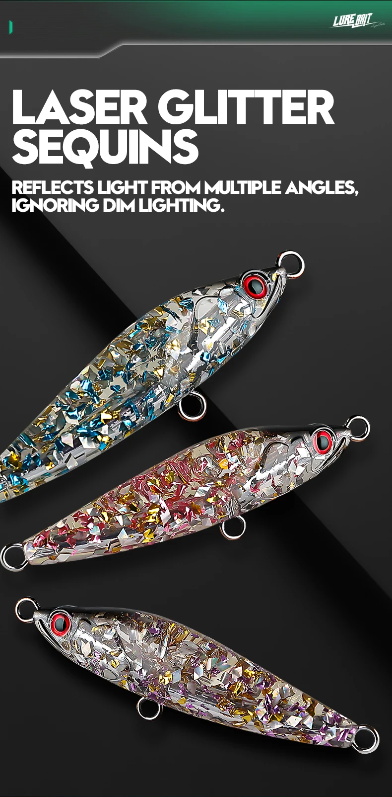 TAIYU Harz-Fischköder Luya Kunstköder 7cm 17g Harter Köder Laser-Reflektierender Bleigewichteter Fischköder – Detail 9