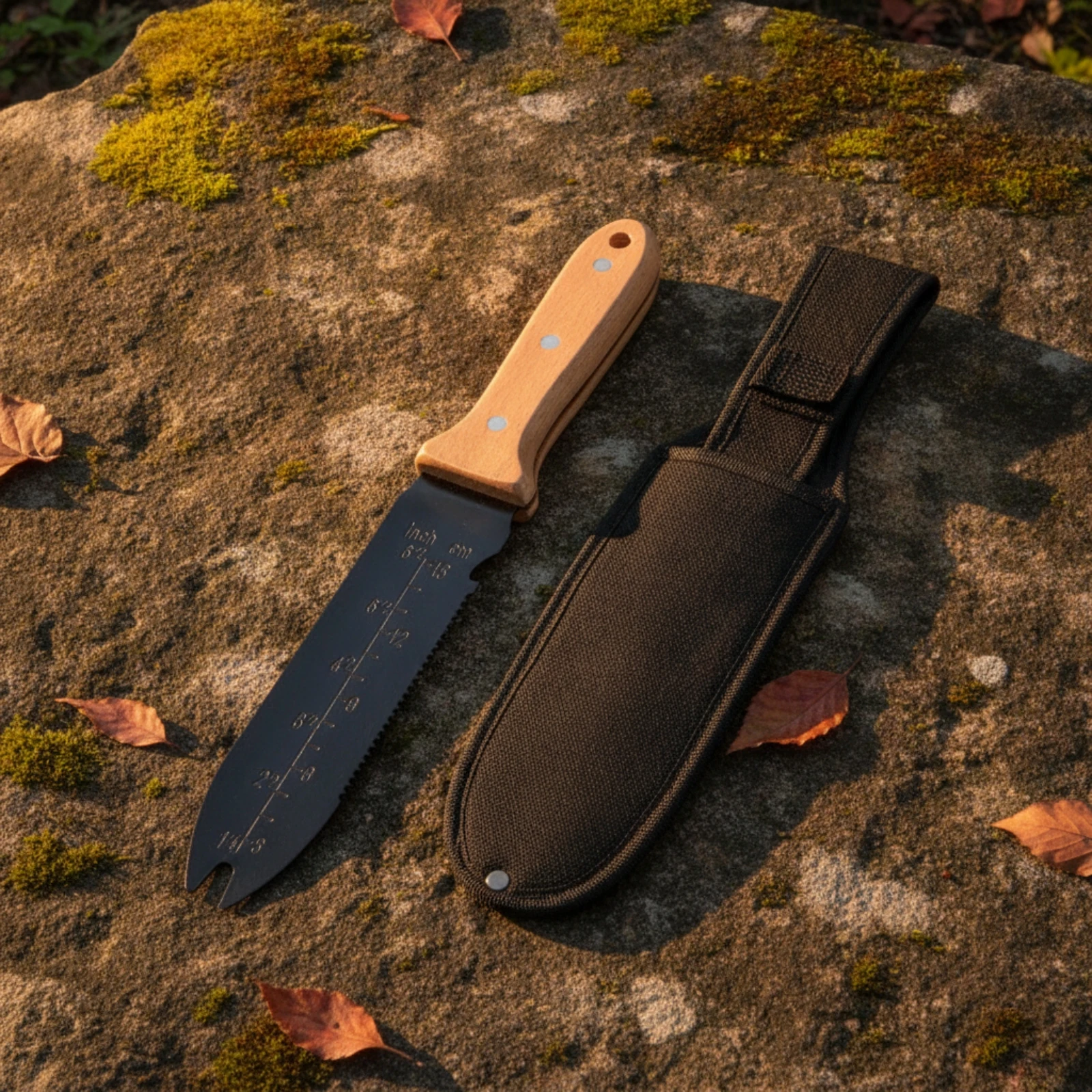 Digging Tool with Sheath Serrated Garden Tool with Sheath Trowel Portable Gardening Tool Compact for Gardeners, Camping
