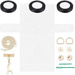 1set DIY Knitting Crochet Bags Kit Mesh Plastic Canvas Sheets Ribbon Set for DIY Craft Shoulder Bags Accessories Tool