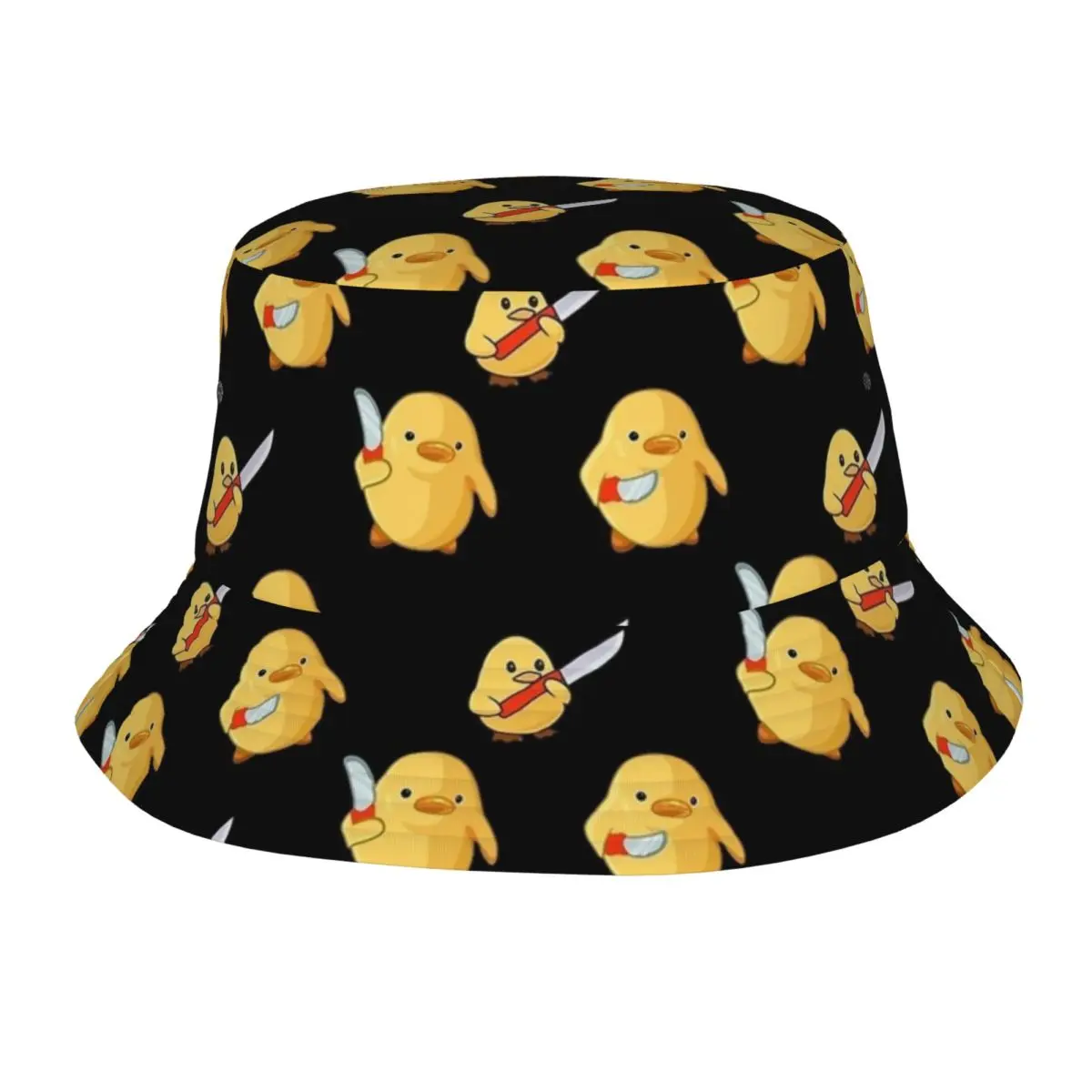 Duck With Knife Duck You Bucket Hats Vocation Getaway Headwear Fishing Cap for Outdoor Men Women Irish Country Hat Lightweight